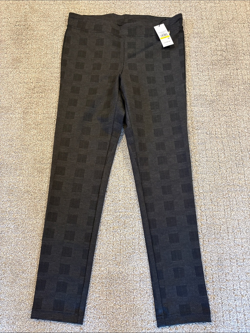 Calvin Klein Black Textured Grid Leggings